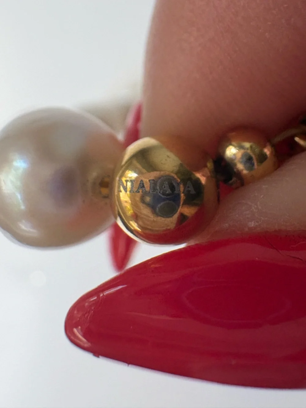 Nialaya Mens Womens Unisex Baroque Freshwater Pearl Necklace 18k Gold Plate 20”